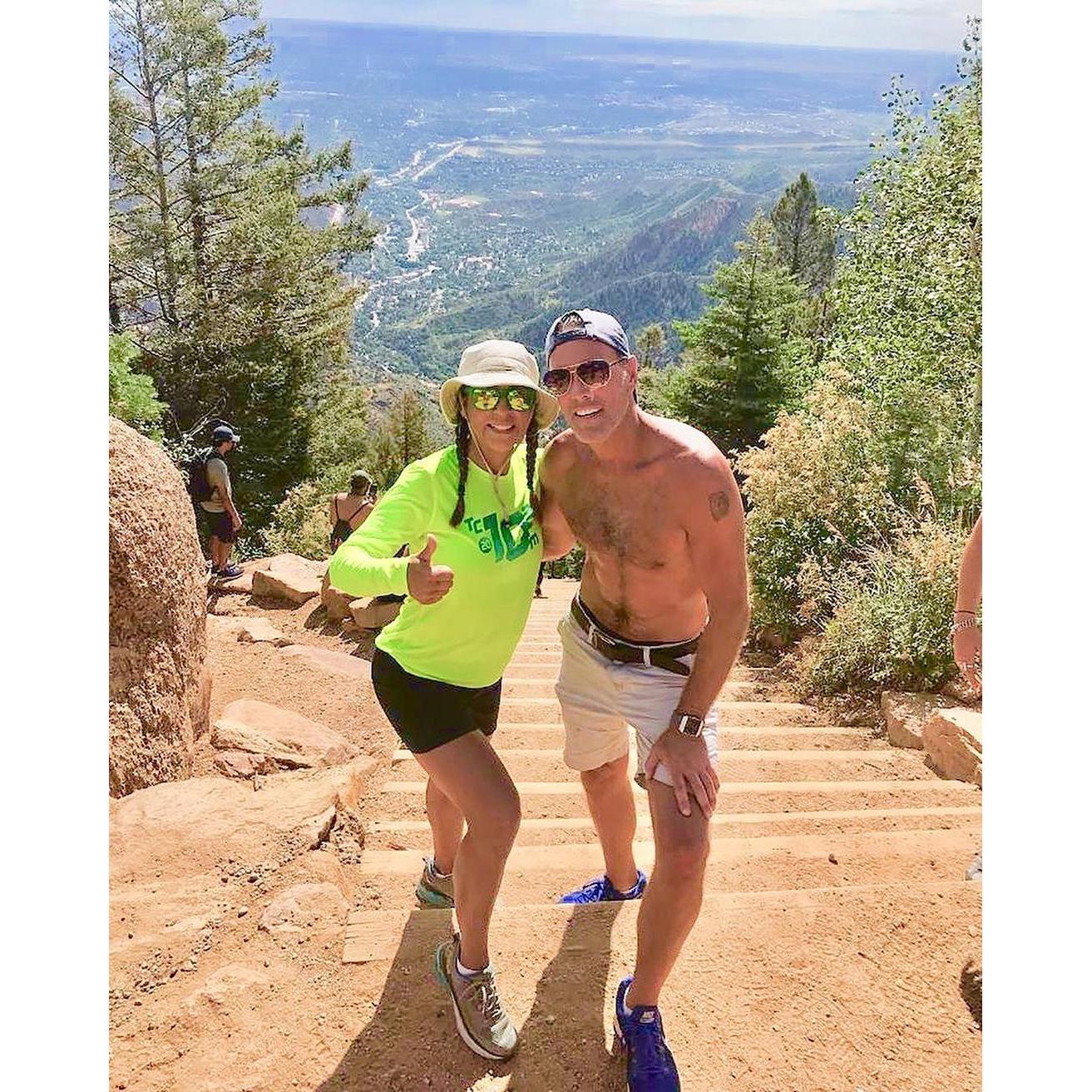 The Manitou Incline has been hailed as the holy grail of cardio for locals and athletes, alike. The once railroad track now consists of approximately 2,744 steps made of railroad ties!
WE DID IT!