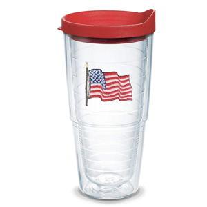 Tervis American Flag Made in USA Double Walled Insulated Tumbler Travel Cup Keeps Drinks Cold & Hot, 24oz, Classic