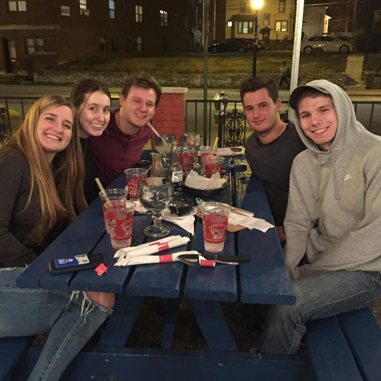 Our go to college restaurant, Cazuelas! Jared loved their margaritas, Liv preferred a corona.
