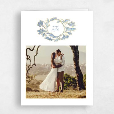 Blue Rustic Wedding Thank You - Briar Photo Foil