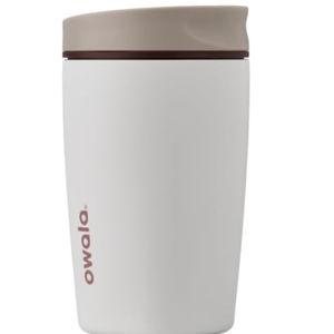 Owala SmoothSip Slider Insulated Stainless Steel Coffee Tumbler, Reusable Iced Coffee Cup, Hot Coffee Travel Mug, BPA Free 12 oz, Vanilla Bean