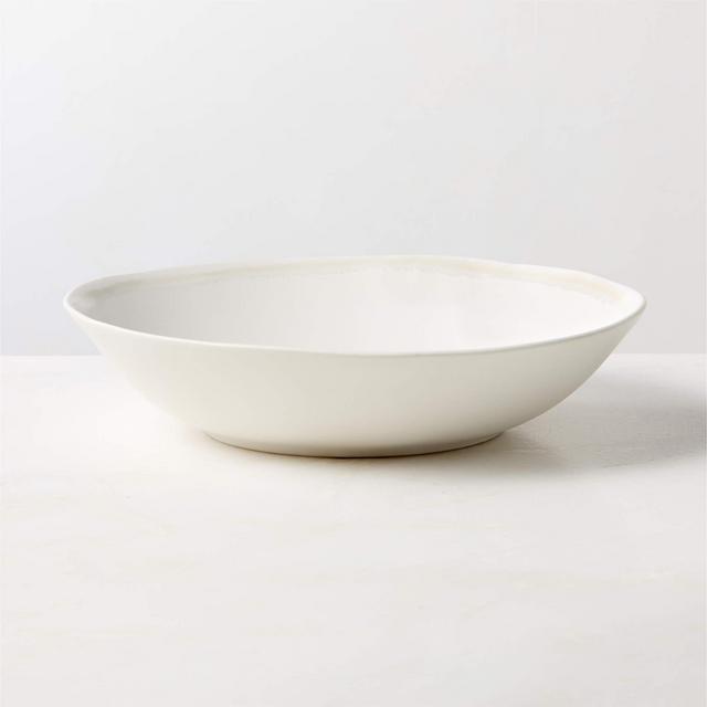Hyacinth White Pasta Bowl with Reactive Glaze