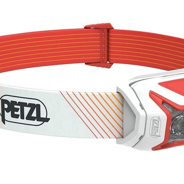 PETZL ACTIK CORE Headlamp - Powerful, Rechargeable 600 Lumen Light with Red Lighting for Hiking, Climbing, and Camping - Red
