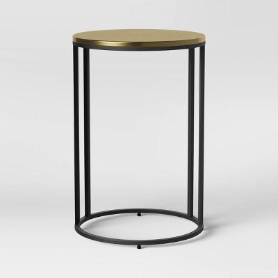 Brae Hammered Brass Top C Table with Base Black/Gold - Project 62&#153;