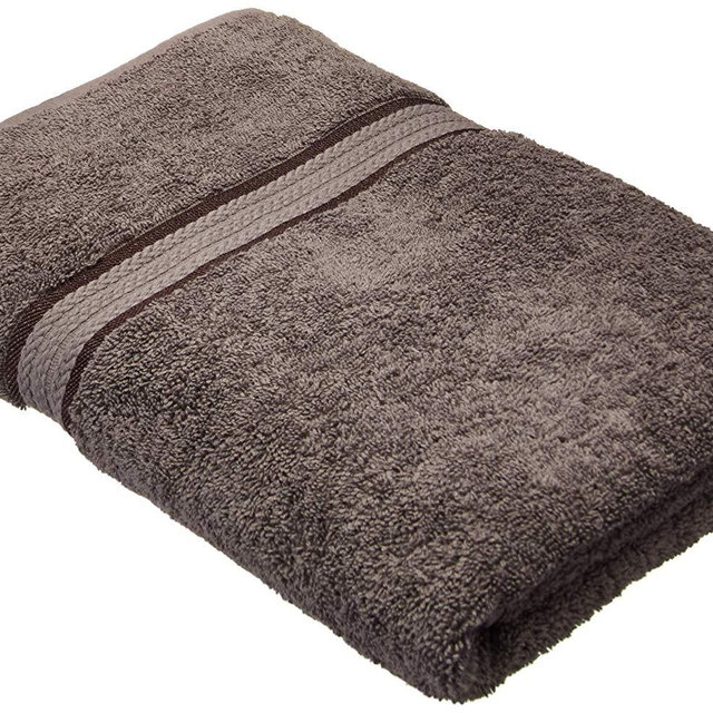 Cotton Craft Ultra Soft 4 Pack Oversized Extra Large Bath Towels 30x54 Charcoal Weighs 22 Ounces - 100% Pure Ringspun Cotton - Luxurious Rayon Trim - Ideal for Everyday use - Easy Care Machine wash