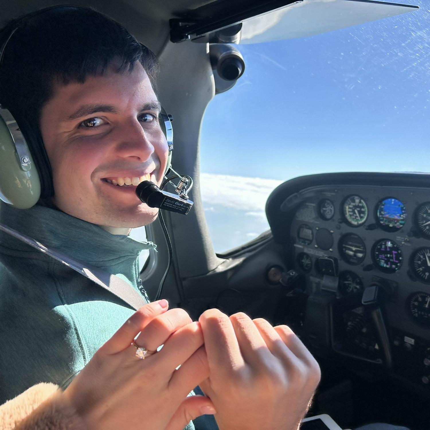 Flying home from our engagement