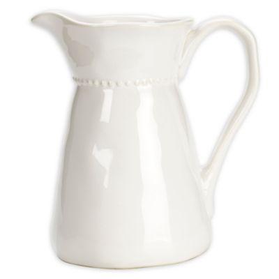 Modern Farmhouse Organic Bead Pitcher in White