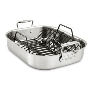 All-Clad Stainless Steel Large 16 x 13 Inch Roaster with Rack