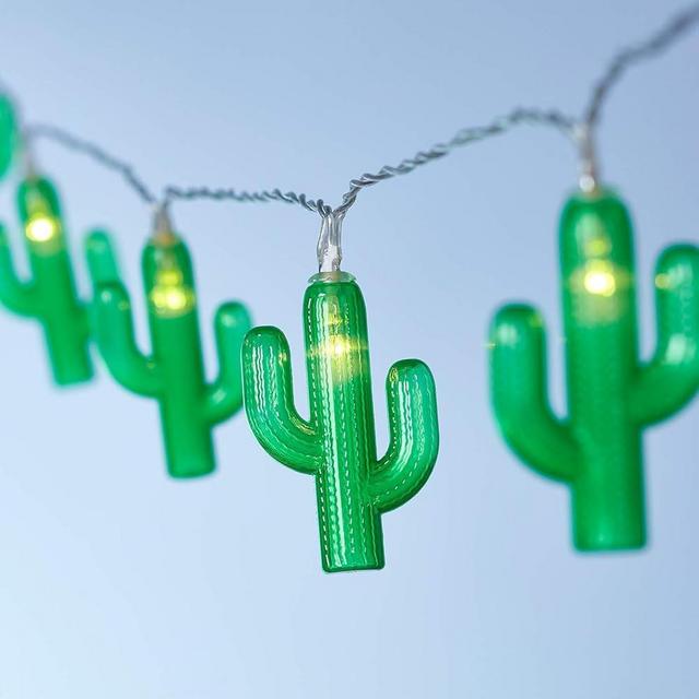 Lights4fun, Inc 20 Cactus Battery Operated Indoor & Outdoor LED Party String Lights