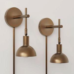 Plug-in Metal Wall Lights Brass (Set of 2)