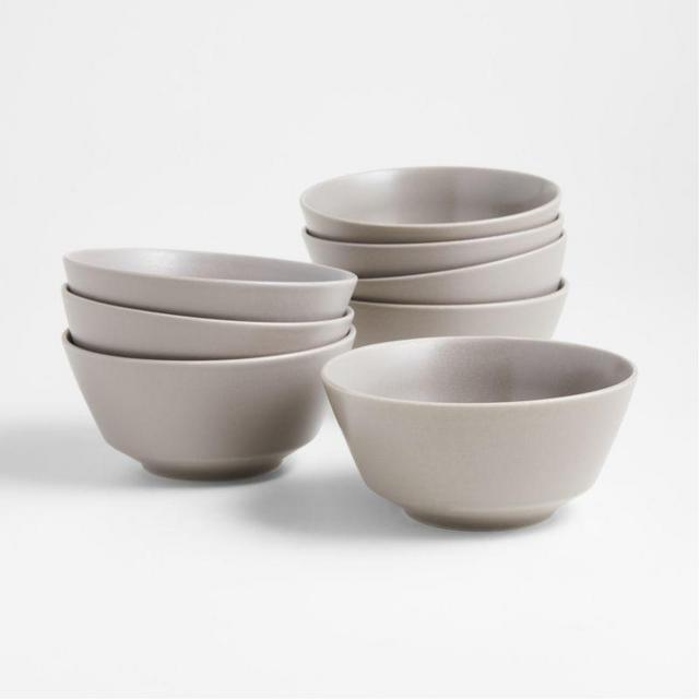 Paige Grey Bowls, Set of 8