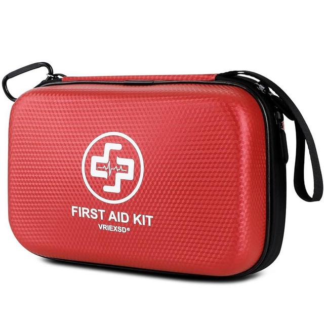 VRIEXSD Premium First Aid Kit, 320 Piece Waterproof Hard Shell Eva First Aid Kit for Home, Camping, Cars, Hiking, Travel, Businesses & Outdoor Emergencies - Emergency Medical Kits (Red)