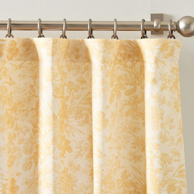 Sorrel Toile Curtain, Gold, 50" W x 84" L