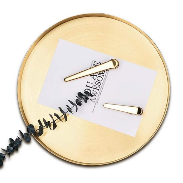 Pahdecor Makeup Tray Gold,Large Metal Jewelry Decorative Tray Organizer Round for Vanity,Serving Tray for Drink,Breakfast,Tea,Dinner,11.81''(D) x1.1''(H) (Large)
