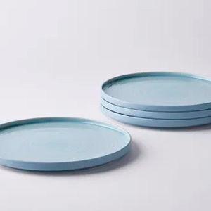 Sky Blue set of 4 Dinner Plates Essential Stoneware Dinnerware