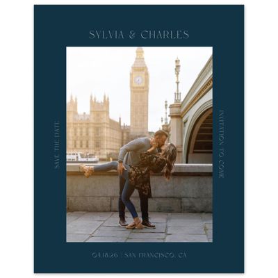 Deepest Teal, Blue Wedding Digital Save the Date - Bayeux Photo