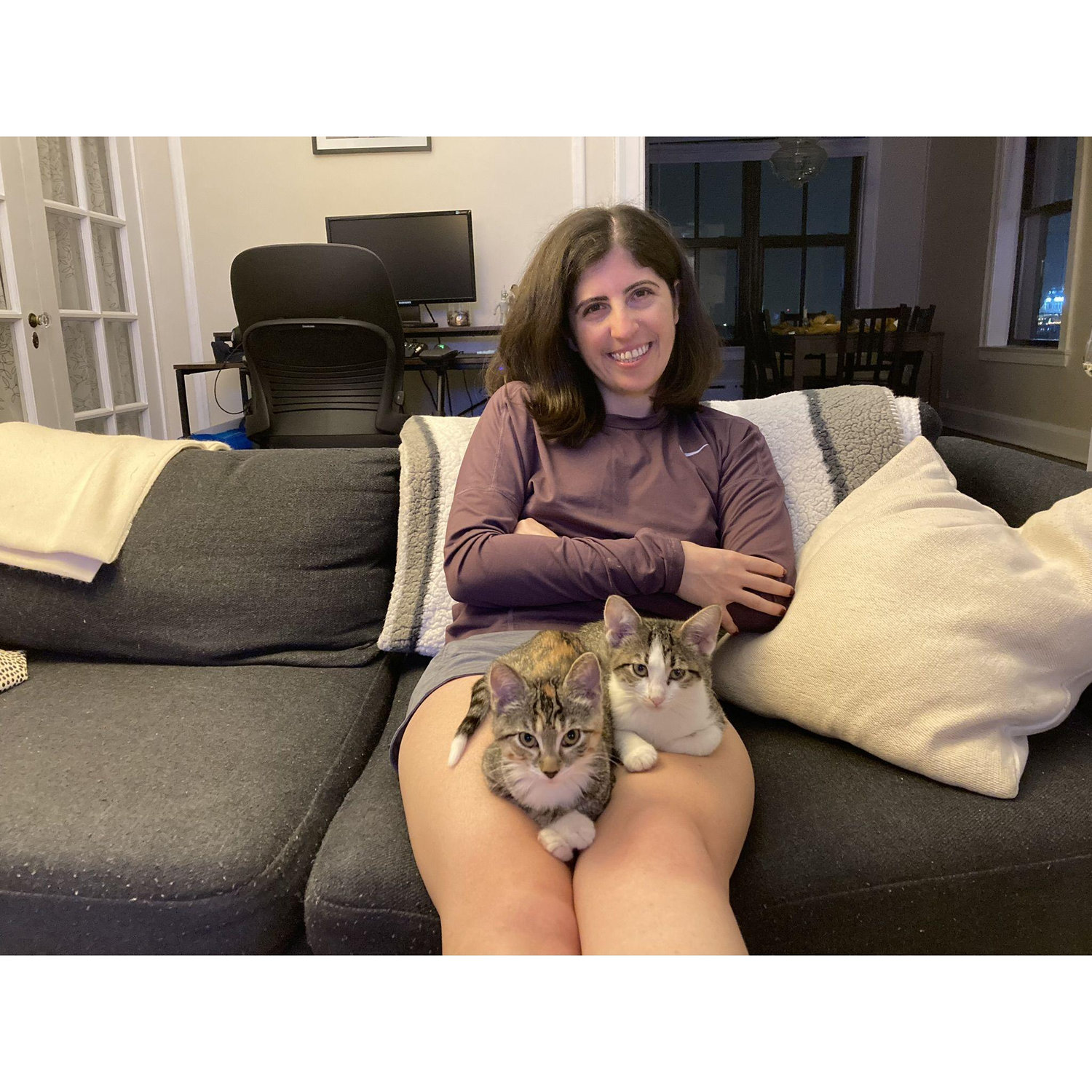 Sarah and the kittos - Sadie and Sophie!