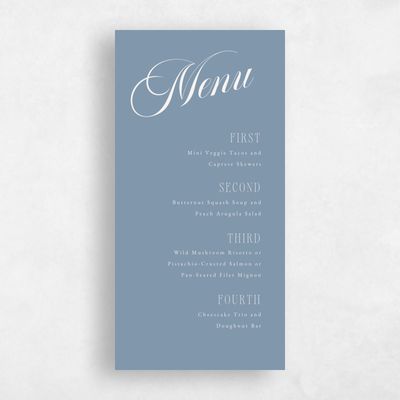 Storm Blue Wedding Menu - Lille