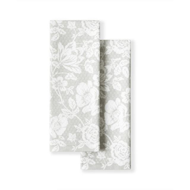 Martha Stewart Floral Vine Dual Purpose Kitchen Towel 2-Pack Set, 16" x 28"