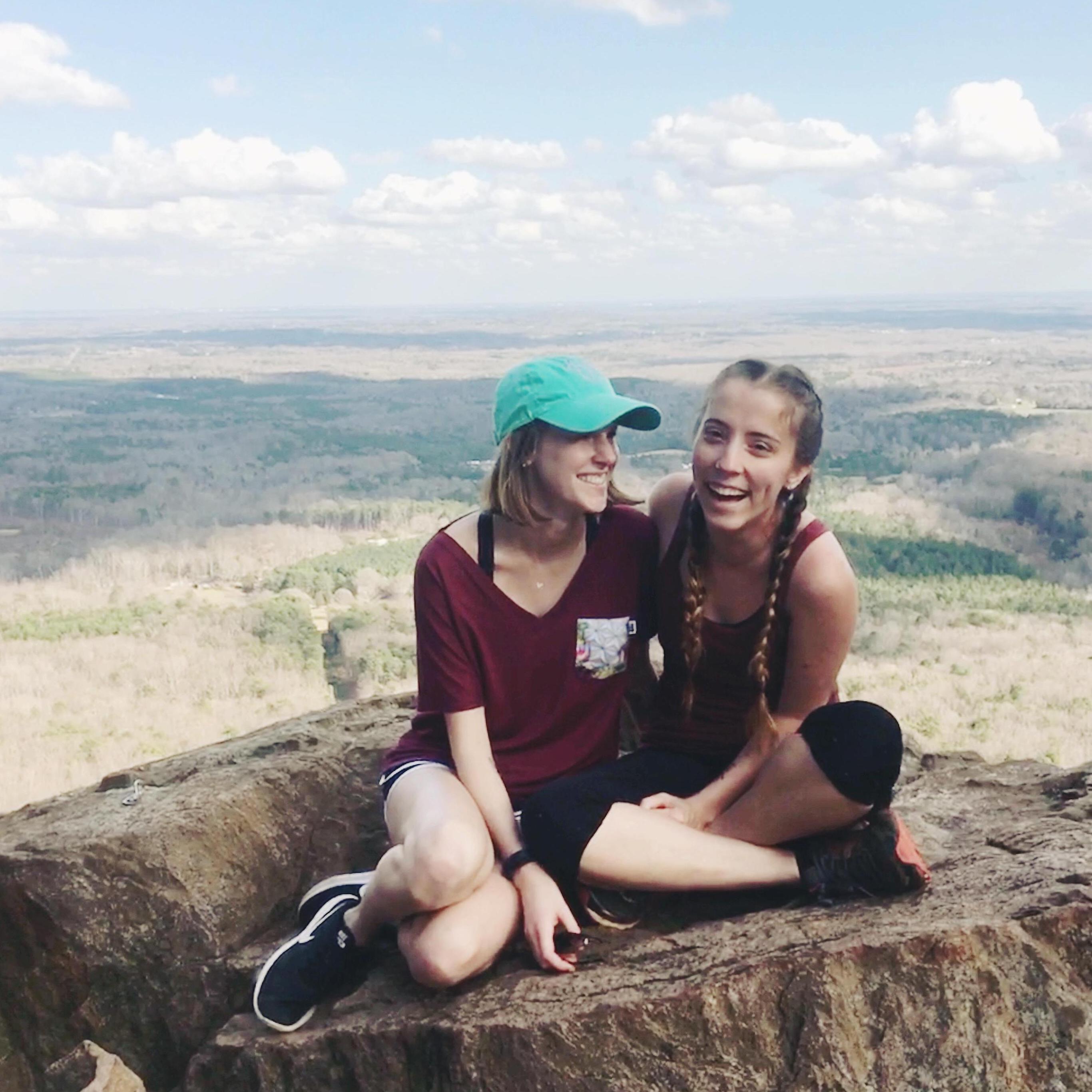 Hiking on Crowder's Mountain.
