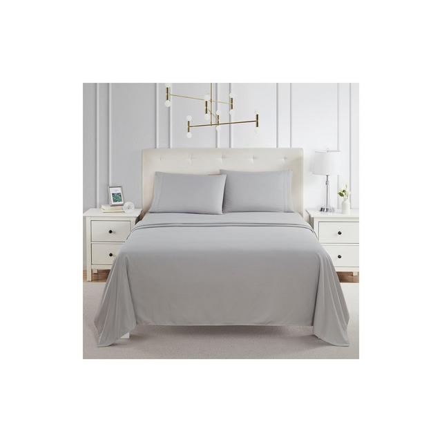 Nestl Double Brushed Microfiber Bed Sheet Set - King - Light Grey