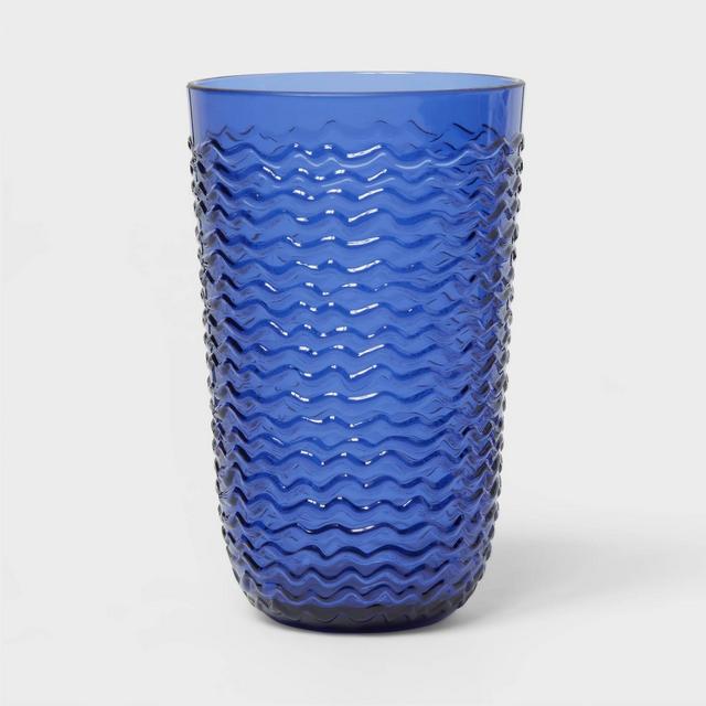 19oz Plastic Wave Texture Tall Tumbler Dark Blue - Opalhouse™