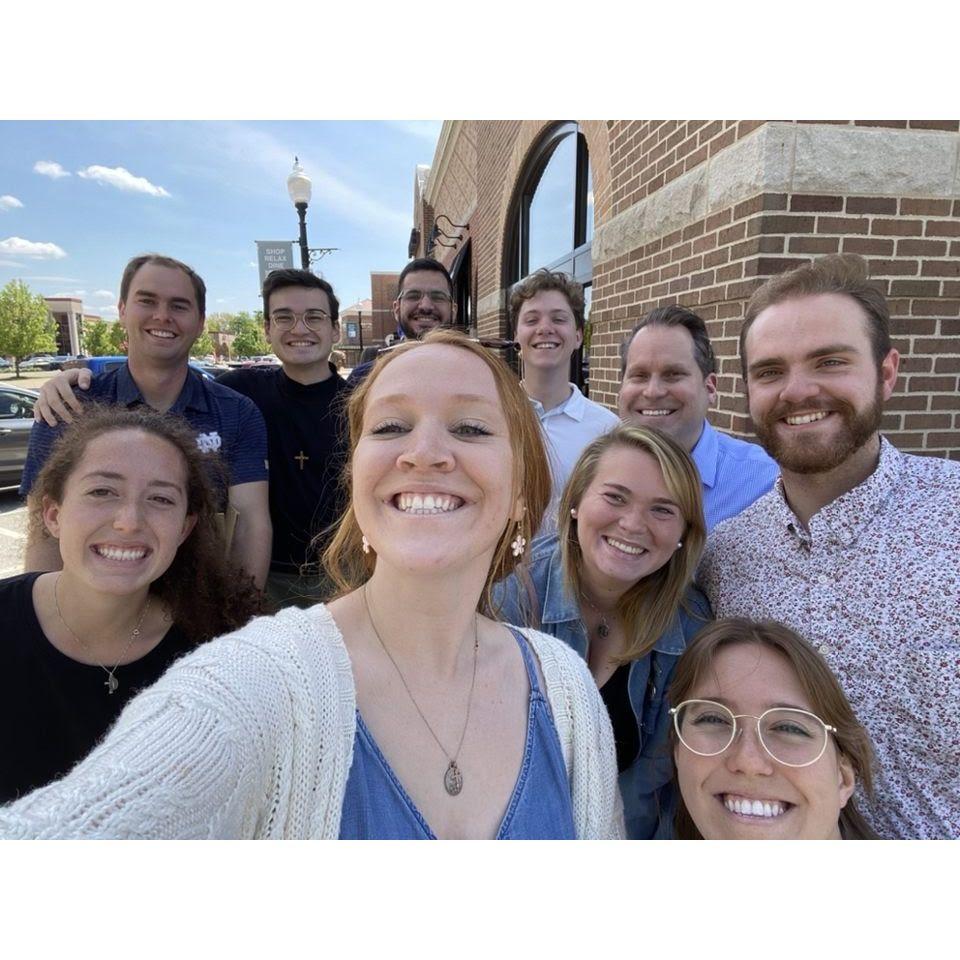 We became friends while co-leading a small group on the RCIA team at Notre Dame :)