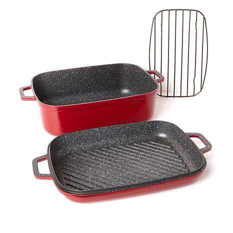 Curtis Stone Dura-Pan Nonstick 8.5 qt. Roaster with 3.5 qt. Grill Lid
