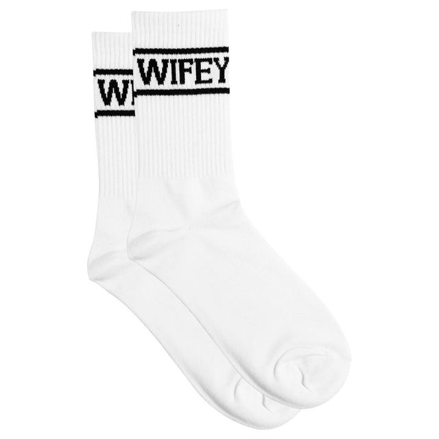 Mikovivi Wifey Socks, White Cotton Bride Socks Soft Wedding Socks Special Bride to Be Gifts Novelty Wife Gifts Bridesmaid Gifts for Stylish Newlywed Couple Chic Wedding Day