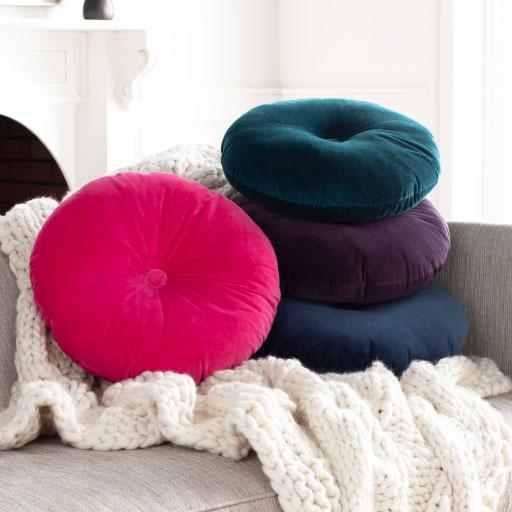 Round Cotton Velvet Pillow