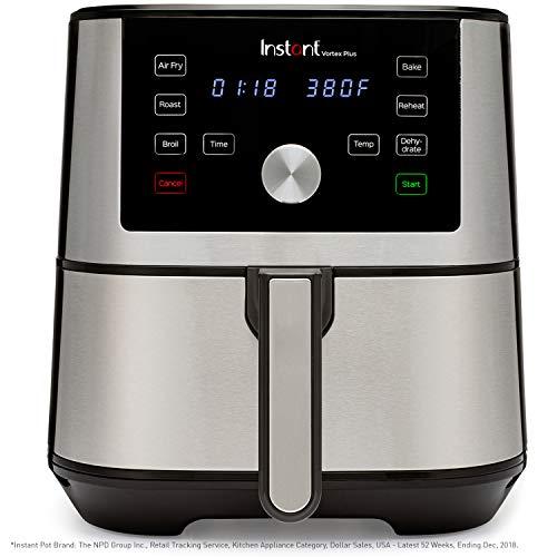 Instant Vortex Plus 6-in-1 Air Fryer, 6 Quart, 6 One-Touch Programs, Air Fry, Roast, Broil, Bake, Reheat, and Dehydrate