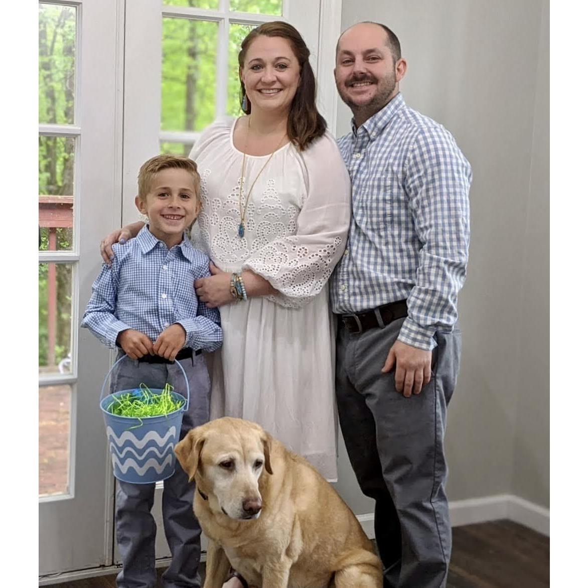Our first quarantine Easter! I made us all put on our Easter outfits and take a photo before putting back on our pajamas for online services!