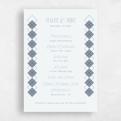 Blue Wedding Program - Luca
