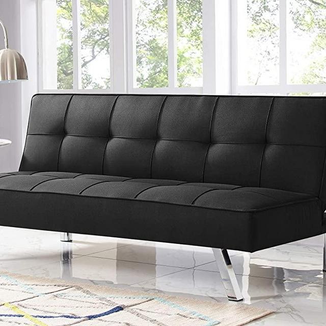 Serta RNE-3S-BK-SET Rane Collection Convertible Sofa, L66.1 x W33.1 x H29.5, Black