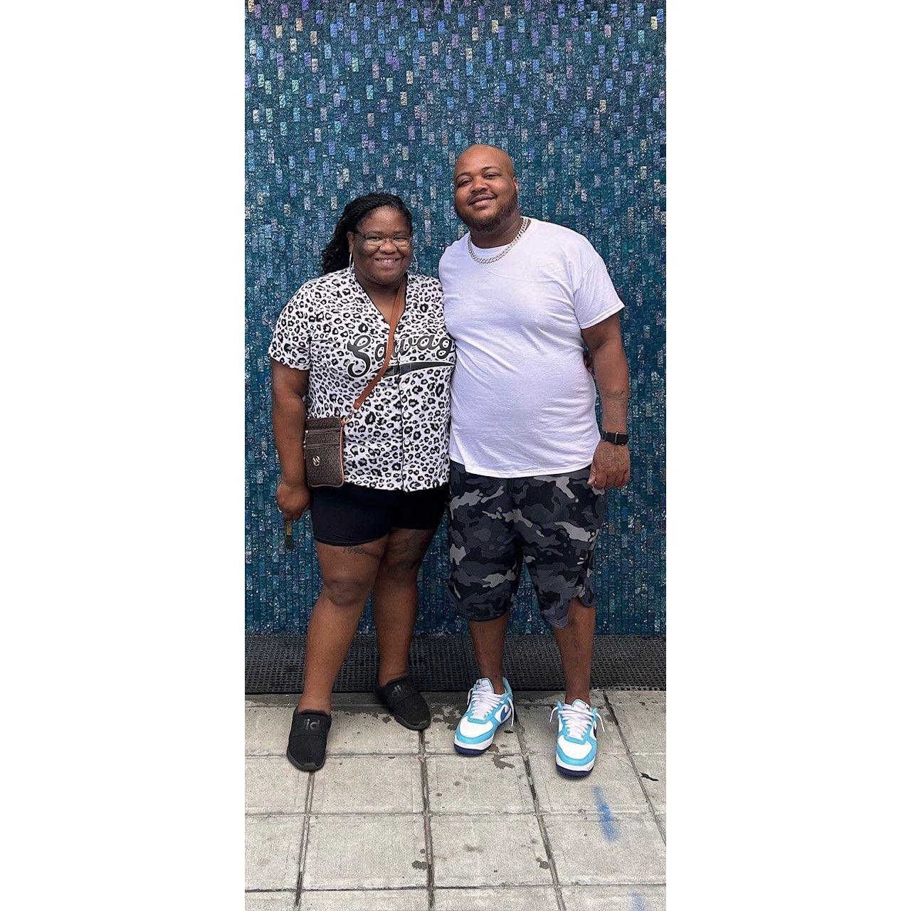 This was a picture that was taken in Greenville, SC for our birthday trip!