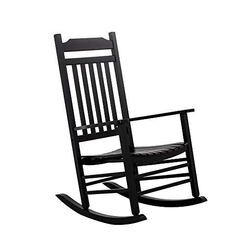B&Z KD-30B Wooden Rocking Chair Porch Rocker Outdoor Classic Indoor (Black)