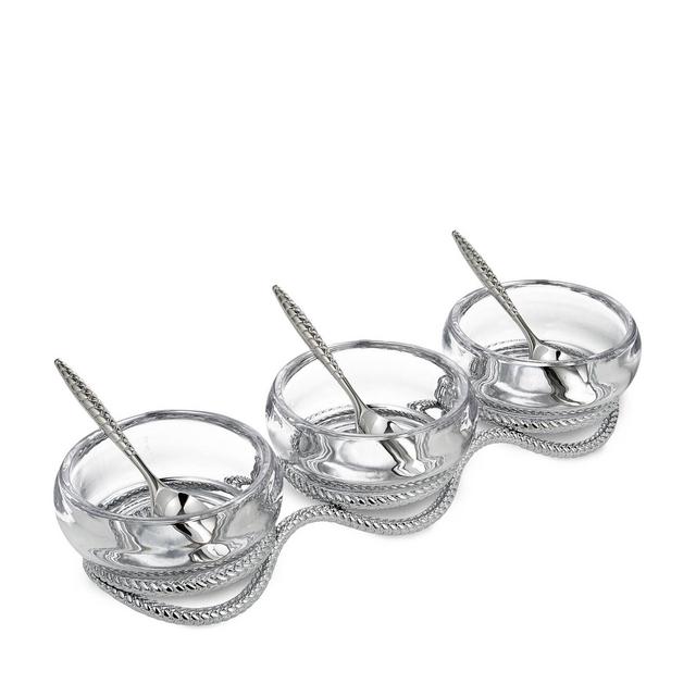 Nambé Braid Triple Condiment Set with Spoons