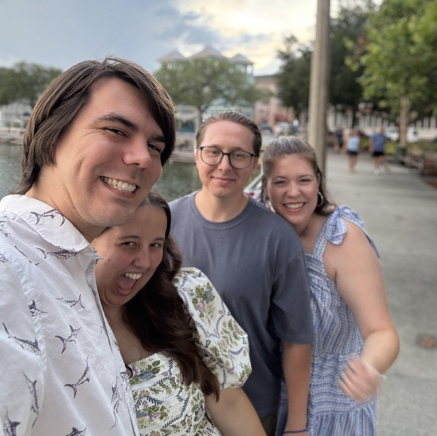 The fantastic 4 out on the town to celebrate the engagement
