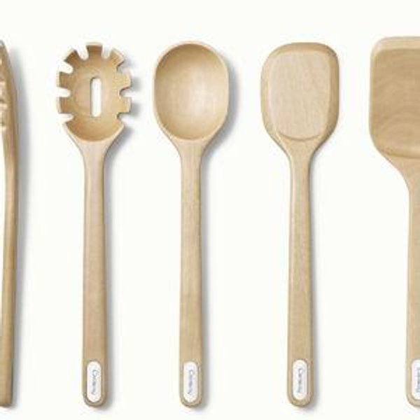 Utensil Set | 5-Piece Wooden Cooking Utensils | Caraway