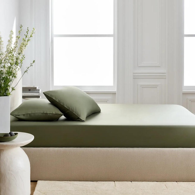 Bamboo Fitted Sheet Set in Olive