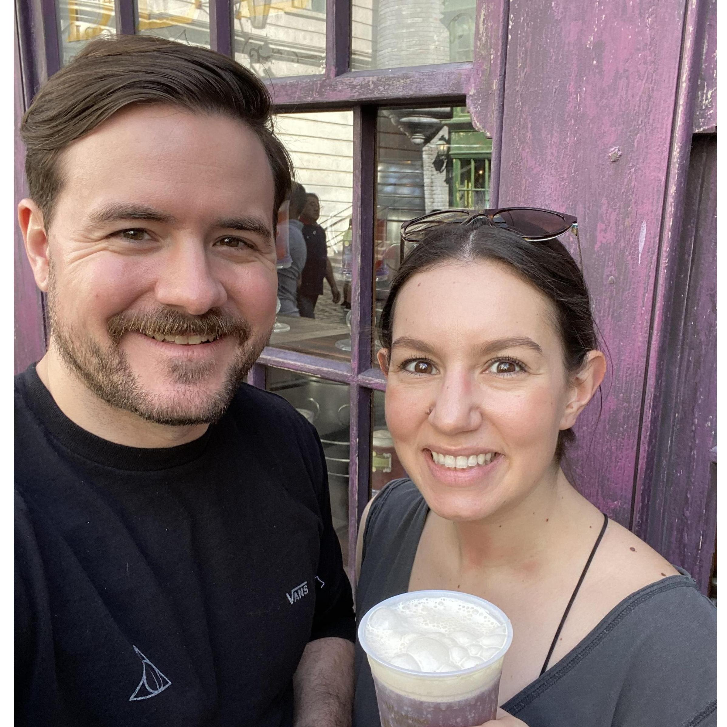 Having our first butterbeer!