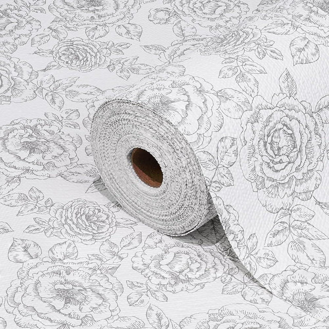 Gopas Drawer and Shelf Liner for Kitchen Cabinets Non-Adhesive, Non-Slip Cabinet Liner Shelf Paper Strong Grip Waterproof Easy to Clean for Kitchen Shelves Cupboard, Flower,12IN X 10FT