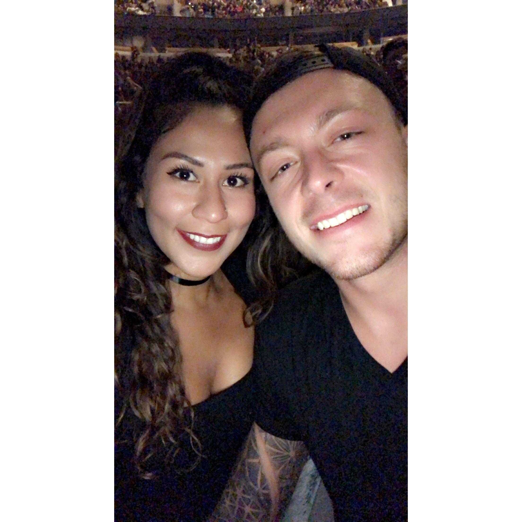 Aventura was our 1st concert together! Zach and the only other white guy at the concert high fived each other.