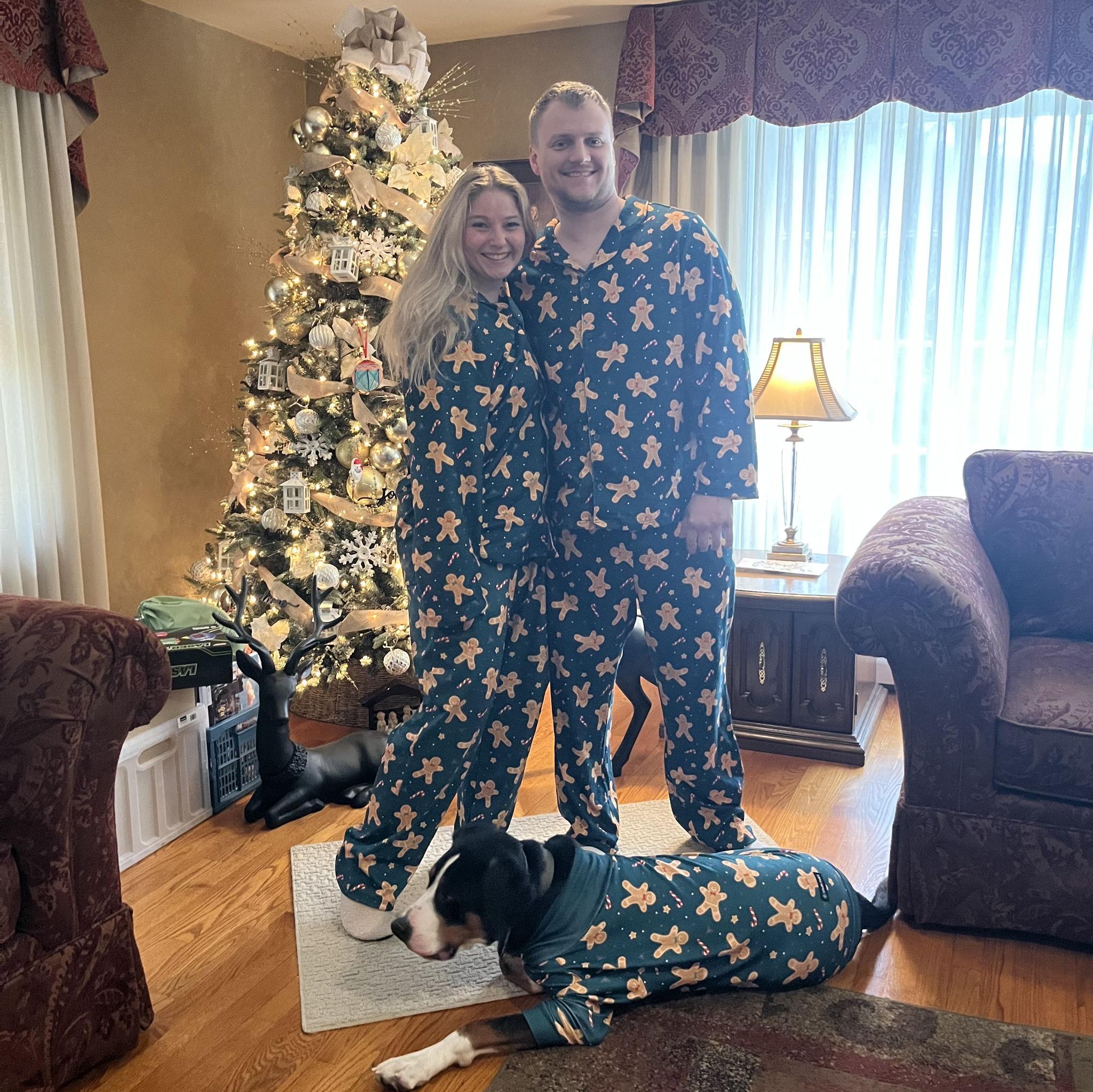 Matching Christmas Jammies with our Fur Baby, Loki