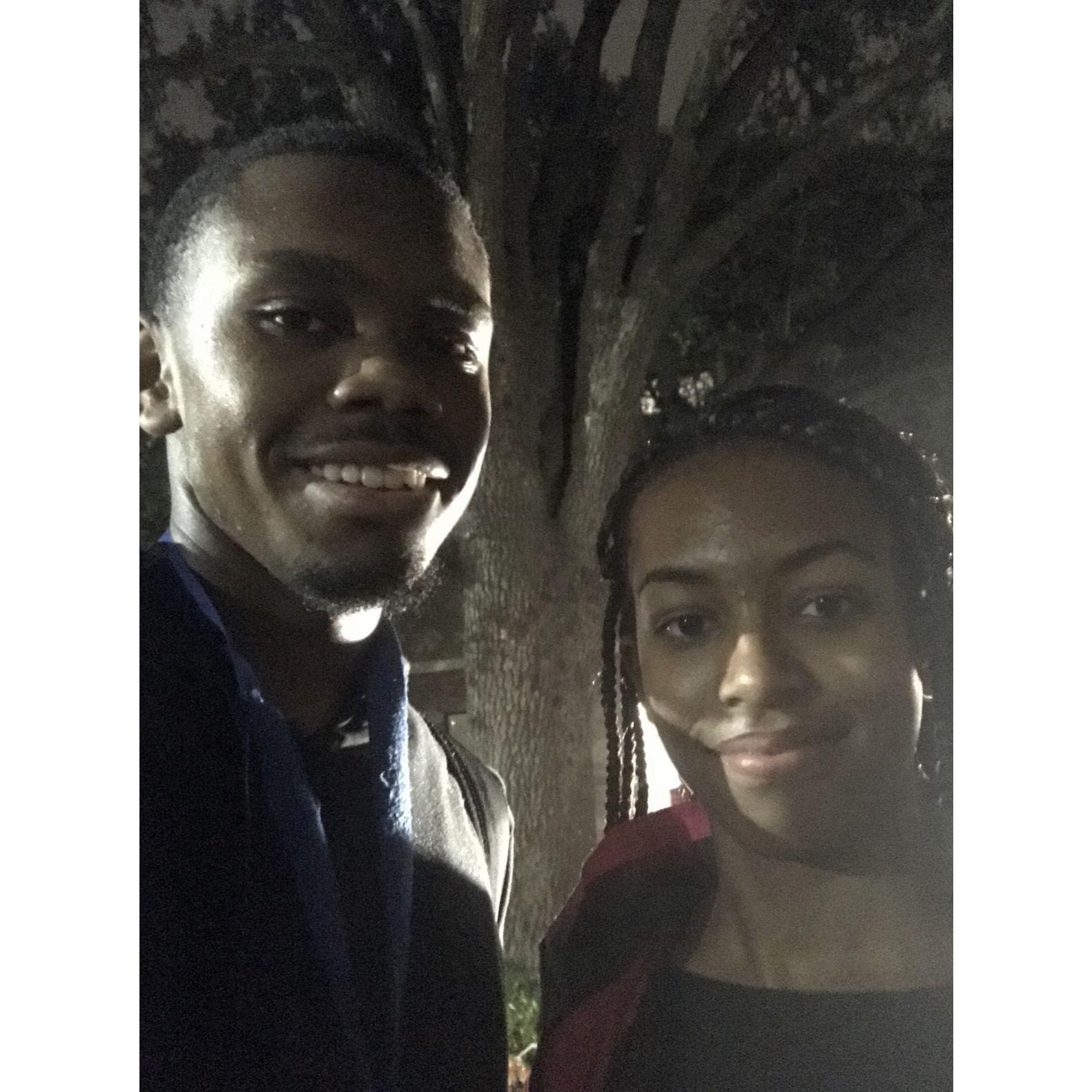 Our first picture together after becoming a couple.