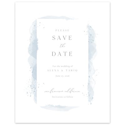 Dusty Blue Wedding Digital Save the Date - Zortas Portrait