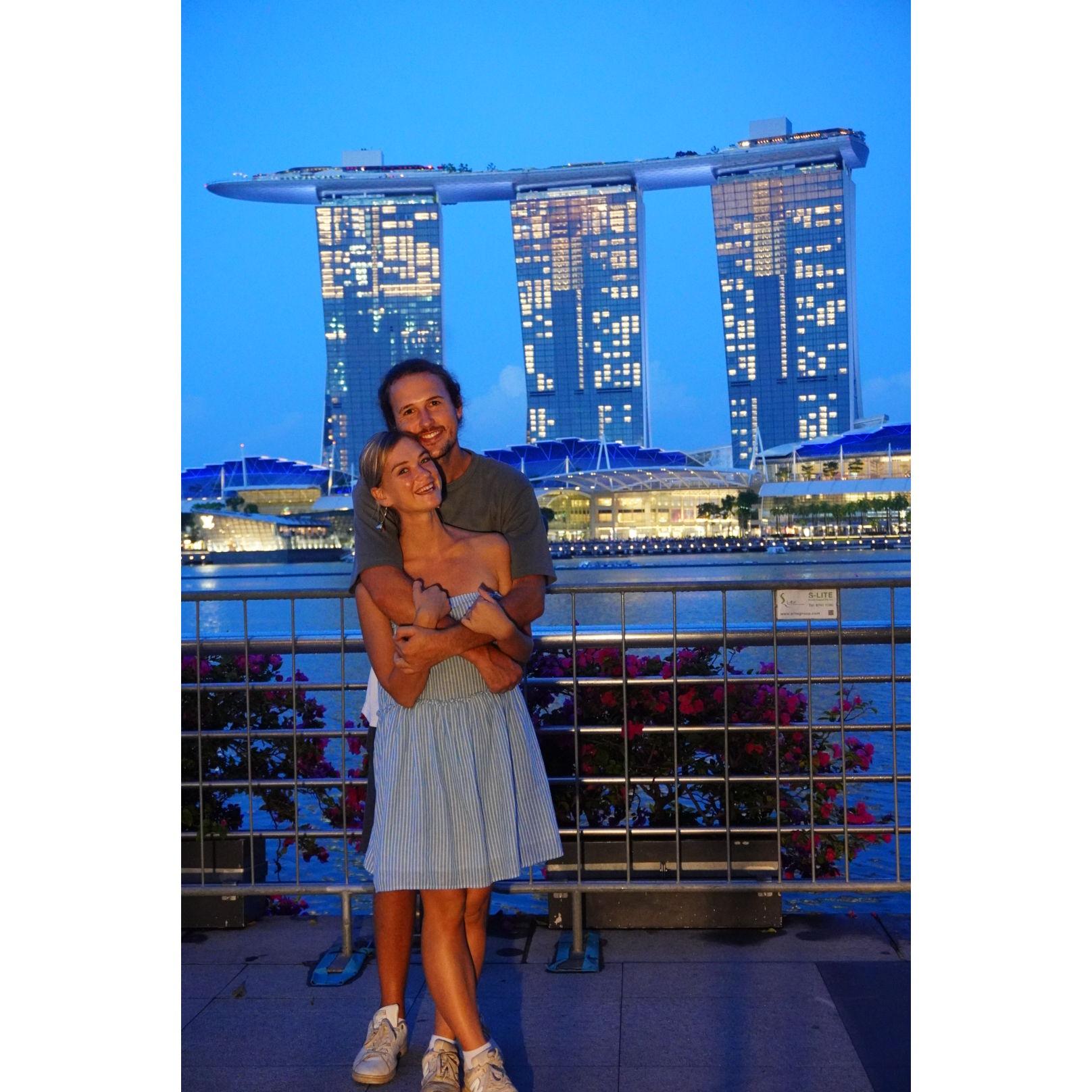 "Just the two of us, creating memories in foreign lands..." Taking it all in, in Singapore
