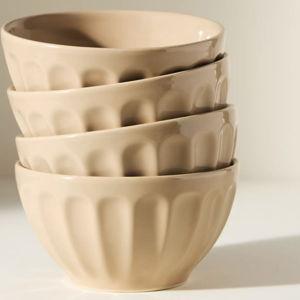 The Latte Stoneware Cereal Bowls, Set of 4: Amelie Edition