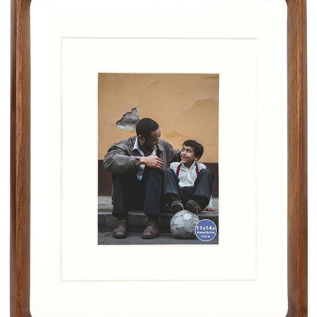 XKIILH 11x14 Picture Frames Walnut Solid Wood with Real Glass Vertical Horizontal Standing Display Photos 5x7/8x10 with Mat or 11x14 Without Mat Lovely Gift for Desk Tabletop Wall Mount H14