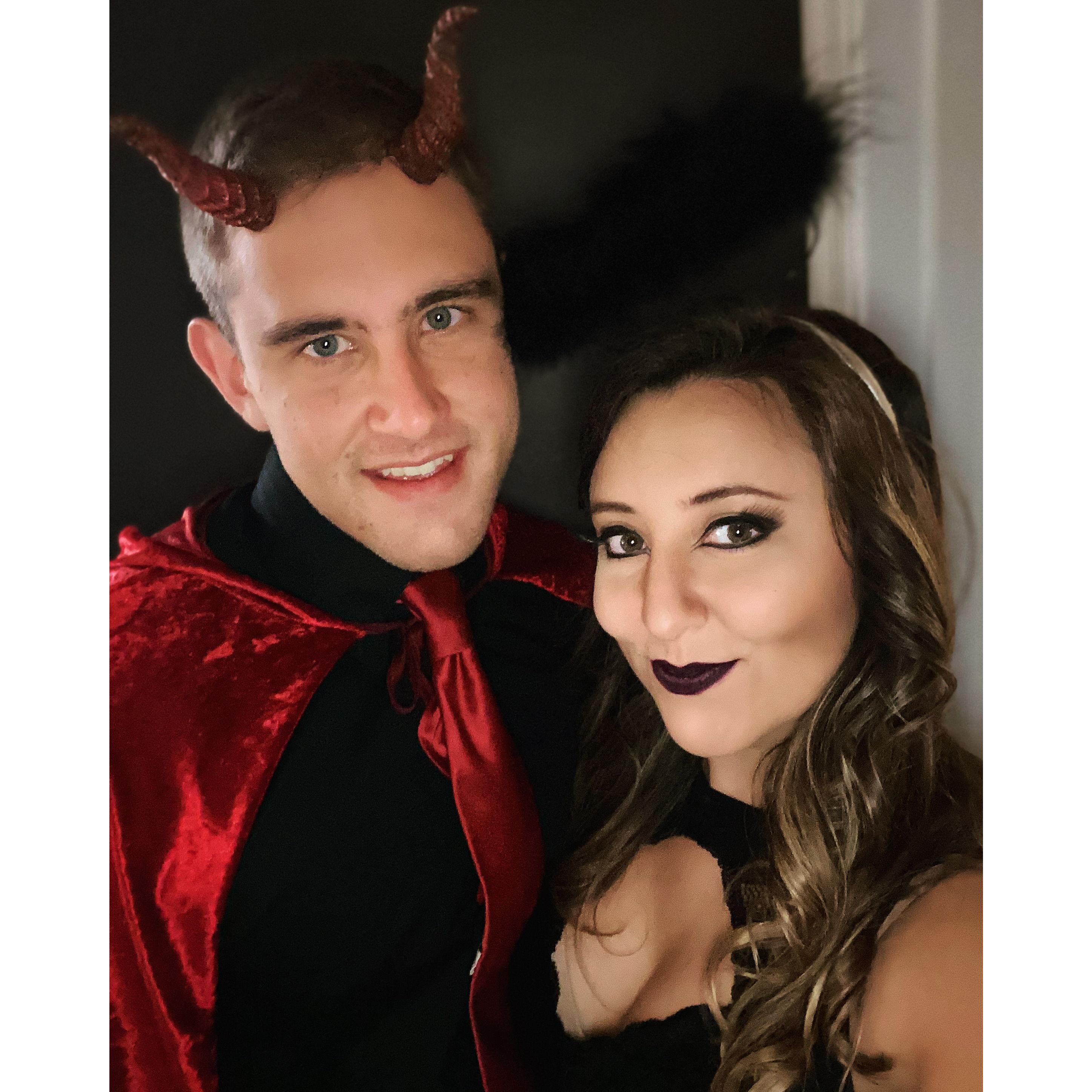 Fred and Jordan never pass up an opportunity to dress up together for Halloween. Circa 2019, the two dress up as The Devil (Fred) and his Fallen Angel (Jordan).